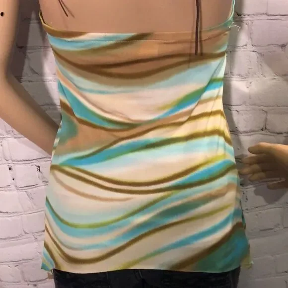 Janette Vintage 1990s Y2K Beachy Sleeveless Top Or Swim Cover Up Medium - Picture 7 of 8